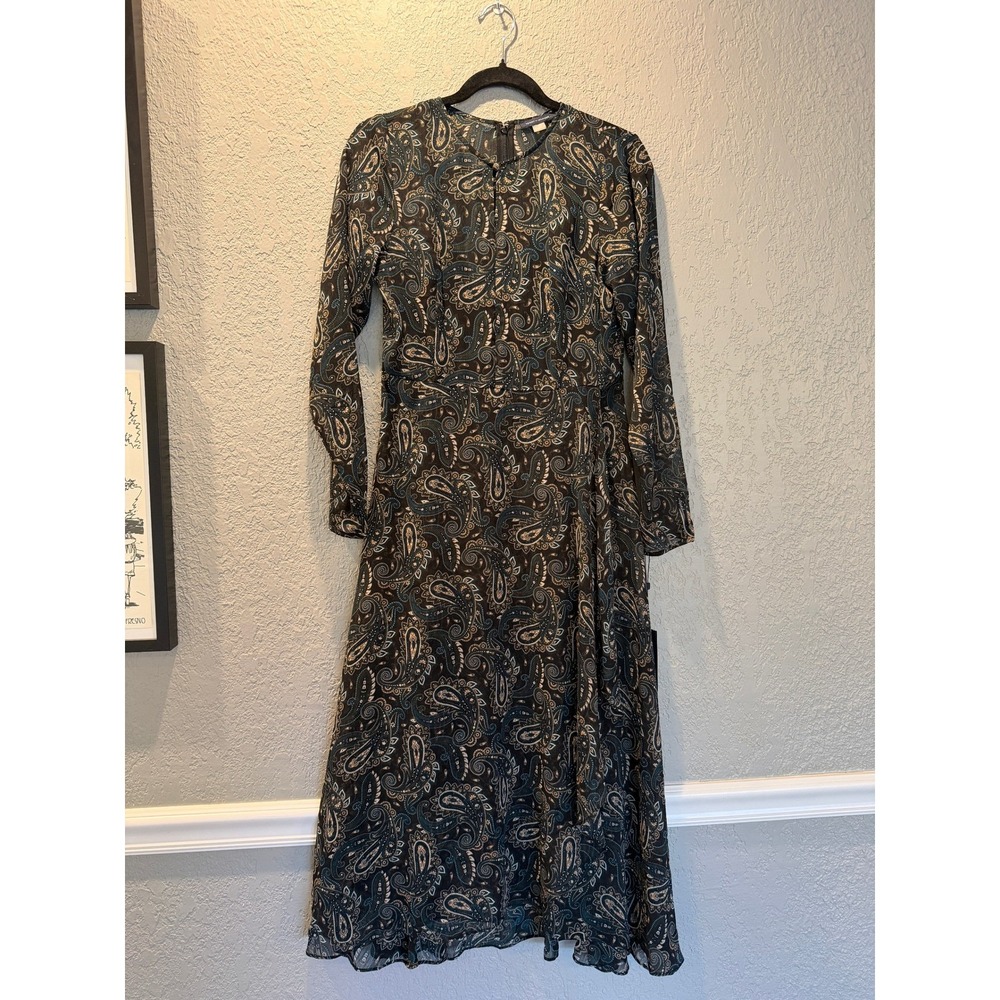 Tommy Hilfiger Paisley Print Long Sleeve Midi Dress Size‎ 6